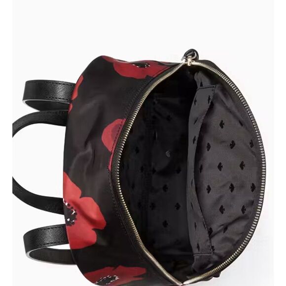 Kate Spade Black and Red Floral Backpack - Picture 3 of 16